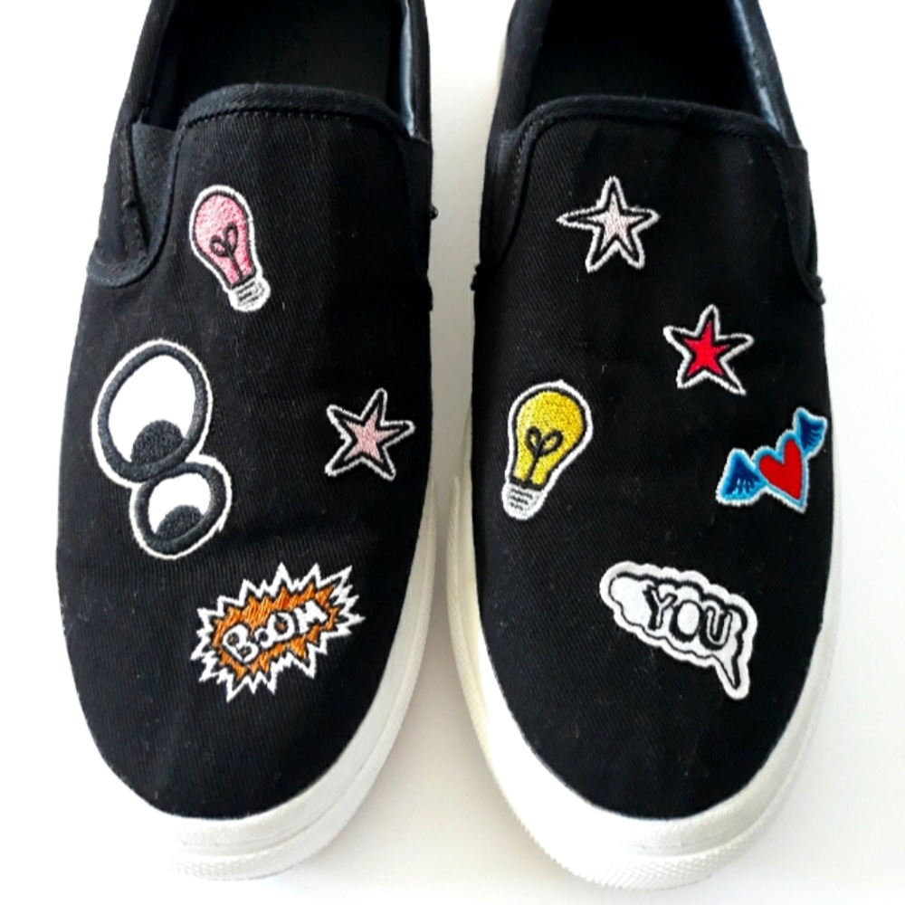 Zara Trafaluc Graphic patch Slip on Sneakers